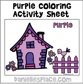 Purple House Activity Sheet for "Purple Little Bird" Children's Book from www.daniellesplace.com