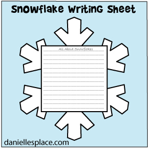 Snowflake Printable Writing Sheet from www.daniellesplace.com