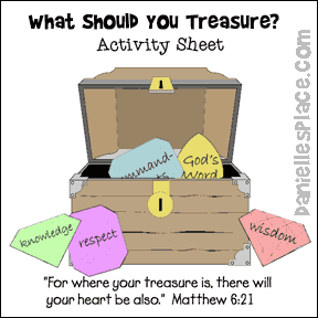 Treasure Chest and Gem Bible Activity Sheet from www.daniellesplace.com