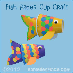 Fish Paper Cup Craft from www.daniellesplace.com ©2012