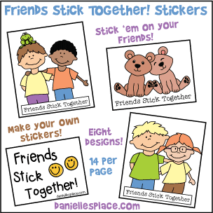 "Friends Stick Together" Stickers for Children's Ministry to go along with the Bible Lessons about Ruth and Naomi