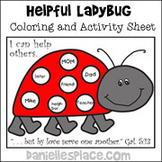Ladybug Activity Sheet from www.daniellesplace.com