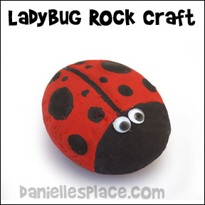 Ladybug Rock Craft - Super easy and cheap craft for children of all ages. Use the ladybug rock as a paper weight or a garden decoration. Go to www.daniellesplace.com  or click on the picture to follow the link.