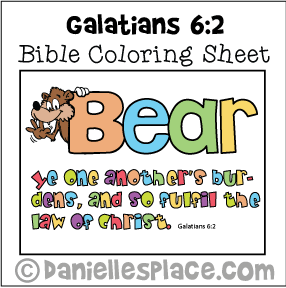 Bear Ye One Another's Burden's Coloring Sheet