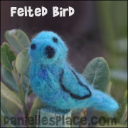 Felted Blue Bird Craft