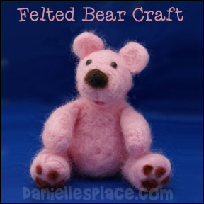 Needle Felted Pink Bear Craft from www.daniellesplace.com