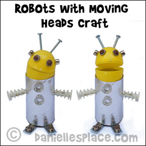 Robots with Moving Heads Craft for Children from www.daniellesplace.com