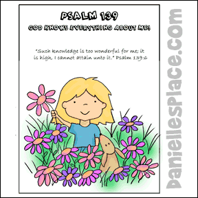 Psalm 139 - "God Knows Me" Coloring Sheet from www.daniellesplace.com