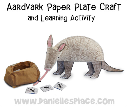 Aardvark Paper Plate Craft and Learning Activity from www.daniellesplace.com