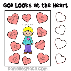 God Looks at the Heart Activity Sheet