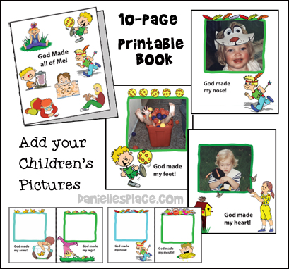 God Made All of Me Printable Book for Homeschool or Children's Ministry from www.daniellesplace.com