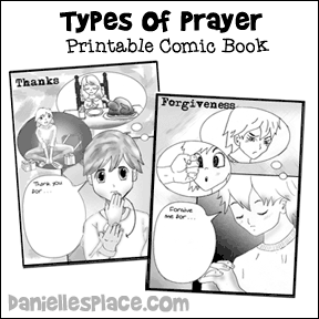 Types of Prayer Comic Book Printable from www.daniellesplace.com