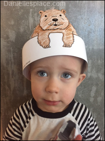 Logan Makes a Groundhog Day Hat with his father - Go to www.daniellesplace.com to download this free groundhog day hat pattern and make one with your child today!