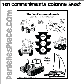Ten Commendments Coloring Sheet