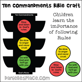 Ten Commandment Trafic Sign Craft for Kids from www.daniellesplace.com