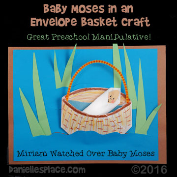 Baby Moses in an Envelope Basket Preschool Sunday School Craft from www.daniellesplace.com