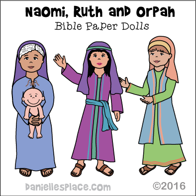 Naomi, Obed, Ruth, and Orpah Paper Dolls