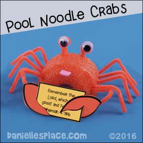 Pool noodle Crab Craft