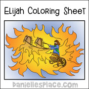 Elijah Goes to Heaven Coloring sheet