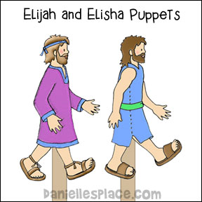 Elijah and Elisha Stick Puppets from www.daniellesplace.com