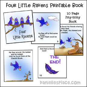 Elijah and the Ravens Printable Itty Bitty Book for Children from www.daniellesplace.com