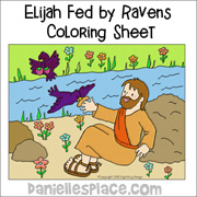 Elijah Fed by the Ravens Coloring Sheet