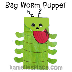 Squirmy the Worm Paper Bag Worm Puppet Bible Craft from www.daniellesplace.com