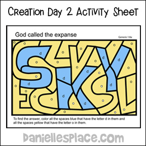 Creation Day 2 Sky Activity Sheet