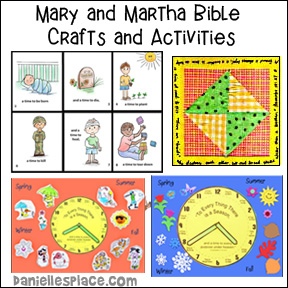 Mary and Martha Bible Lessons with Crafts and Learning Activities