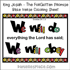 Josiah - Exodus 24:7 Bible Verse Coloring Sheet from www.daniellesplace.com