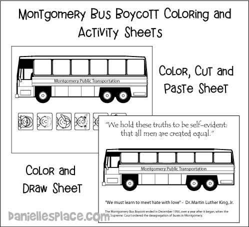 Montgomery Bus Boycott Coloring Sheet and Activity Sheet from www.daniellesplace.com