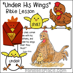 "Under His Wings" Bible Lesson about David and King Saul from www.daniellesplace.com