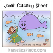 Jonah and the Whale Coloring Sheet