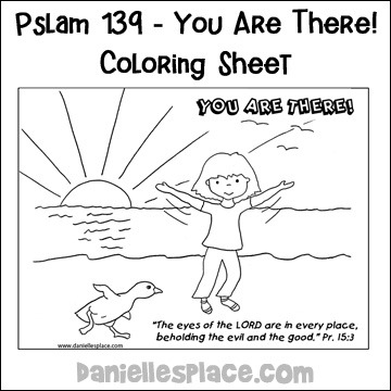 Pslam 139 - You Are There Coloring Sheet from www.daniellesplace.com