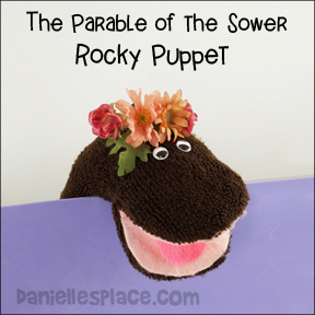 Rocky Puppet for the Bible Lesson - The Parable of the Sower from www.daniellesplace.com