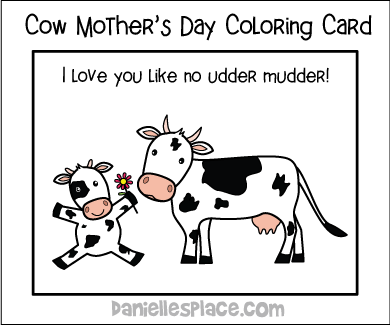"I love you like no udder mudder" Mother's Day Card from www.daniellesplace.com