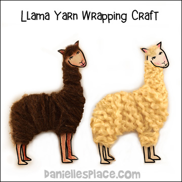 Llams yarn wrapping craft from www.daniellesplace.com