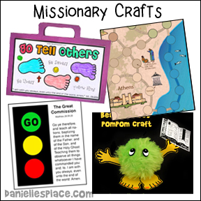 Missionary, Witnessing, Great Commission Crafts and Games for Sunday School from www.daniellesplace.com