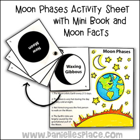 Moon Phases Activity Sheet with Mini Book and Moon Facts