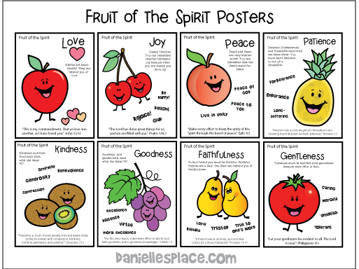 Fruit of the Spirit Poster and Coloring Sheets from www.daniellesplace.com