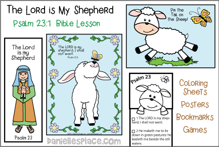 Psalm 23:1 - The Lord is My Shepherd Bible Lesson from www.daniellesplace.com