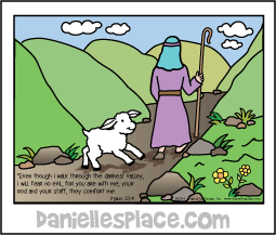 Psalm 23:4 Coloring Sheet and Poster
