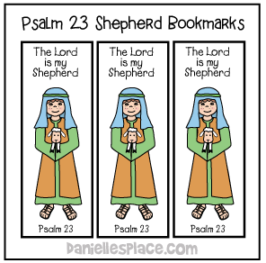 The Lord is My Shepherd Bookmarks for Psalm 23:1 Sunday School Lesson from www.daniellesplace.com