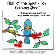 Brid on Branch Bible Verse Activity Sheet - Joy