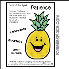 Patience Bible Verse Coloring Sheet - Pineapple
