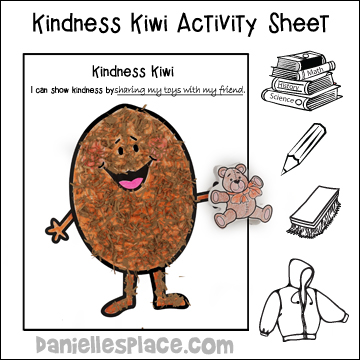 Kindness Kiwi Coloring and Activity Sheet from www.daniellesplace.com