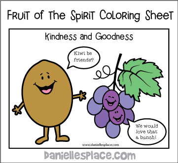 Kindness and Goodness Fruit of the Spirit Coloring Sheet