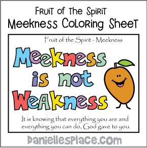 Fruit of the Spirit Meekness Coloring Sheet
