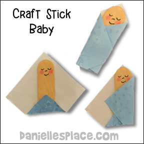 Craft Stick Baby Jesus Craft from www.daniellesplace.com