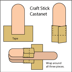 Craft Stick Castanets Diagram
